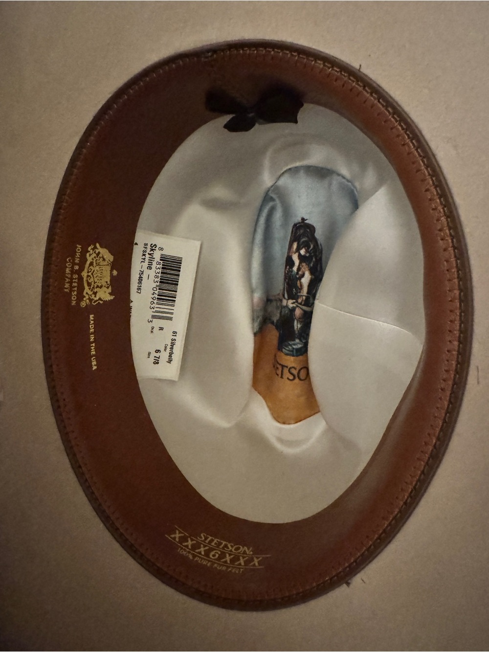 Stetson Light Gray Western Cowboy Hat - Picture 6 of 6